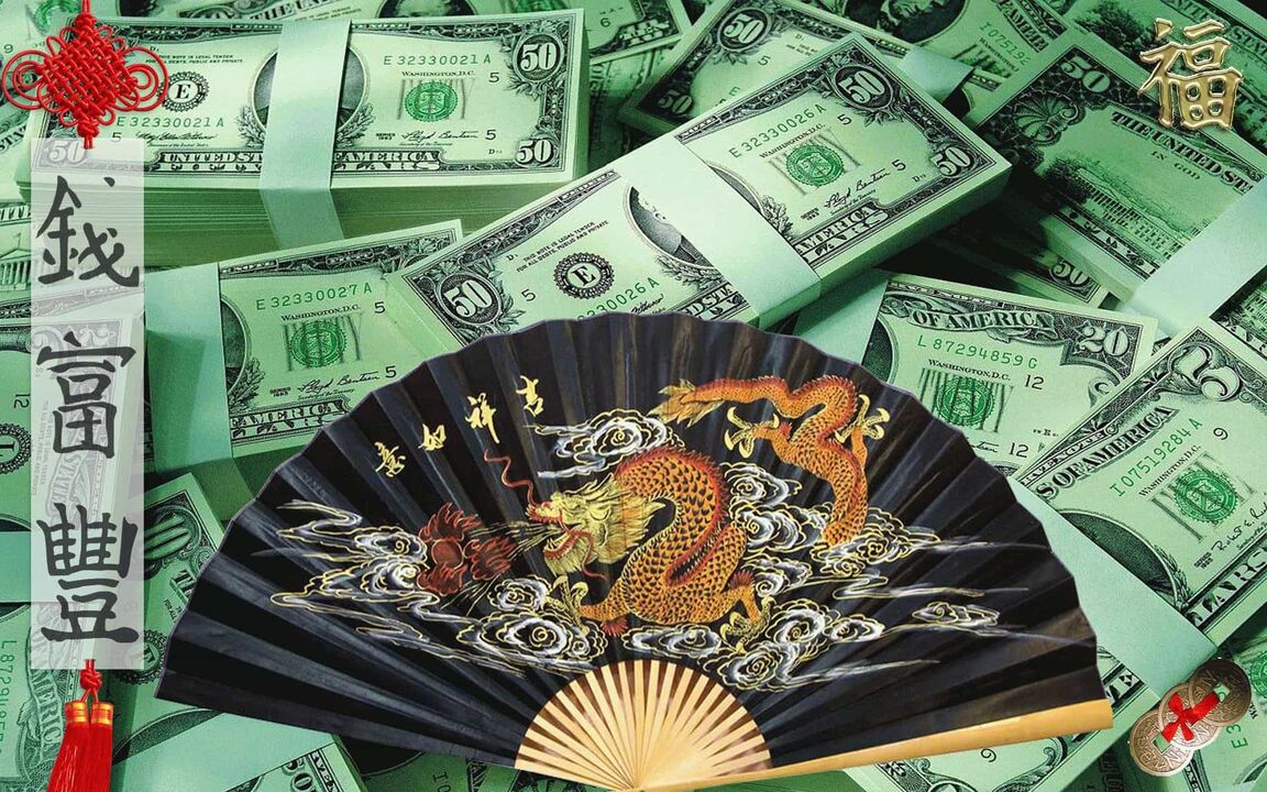Fan cinese come amuleto per attirare denaro
